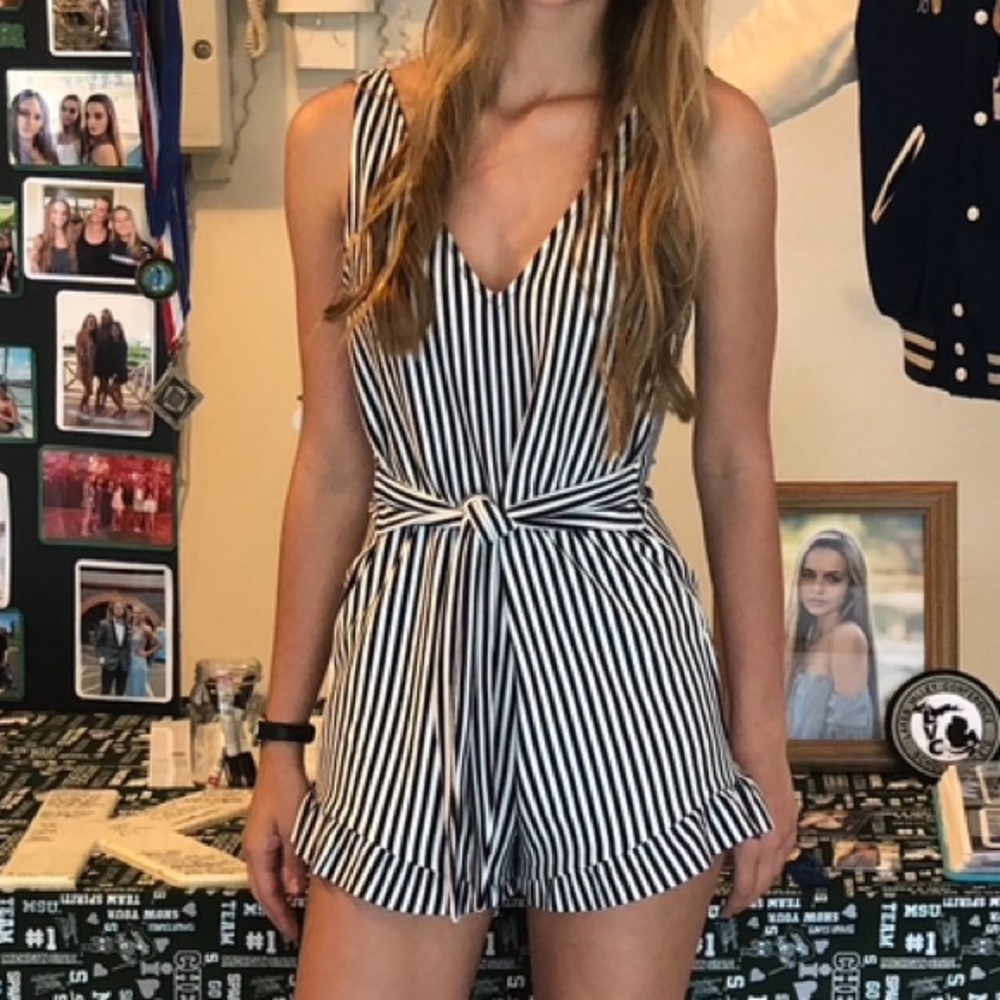 Zara striped romper small